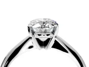 Solitaire Engagement Ring Setting for Oval Center with Knife Ridge Band and Claw Prong Head in Platinum