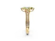 Solitaire Engagement Ring Setting for Fancy Yellow Marquise Center with Pave Rail Split Shank and Prong Head in Yellow Gold