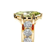 Solitaire Engagement Ring Setting for Fancy Yellow Marquise Center with Graduated Shared Prongs and Prong Head in Yellow Gold