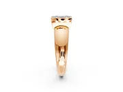 Tension Engagement Ring Setting for Emerald Cut Center with Wide Flat Band and Tension Head in Rose Gold