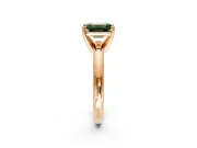 Solitaire Engagement Ring Setting for Fancy Green Emerald Cut Center with Wire Band and Prong Head in Rose Gold