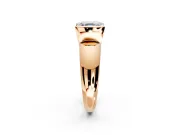 Tension Engagement Ring Setting for Asscher Cut Center with Wide Flat Band and Tension Head in Rose Gold