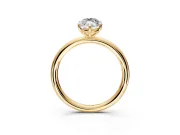 Low-Set Solitaire Engagement Ring Setting for Marquise Center with Thin Plain Band and Prong Head in Yellow Gold
