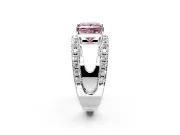 Solitaire Engagement Ring Setting for Fancy Pink Princess Cut Center with Wide-Open Split Shank and Prong Head in Platinum