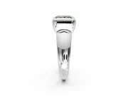 Solitaire Engagement Ring Setting for Fancy Green Princess Cut Center with Wide Band and Bezel Head in White Gold