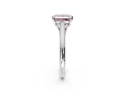 Solitaire Engagement Ring Setting for Fancy Pink Princess Cut Center with Cathedral Band and Prong Head in Platinum