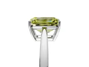 Solitaire Engagement Ring Setting for Fancy Yellow Emerald Cut Center with Open Cathedral Shoulders and Prong Head in Sterling Silver