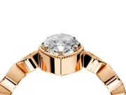 Vintage Station Engagement Ring Setting for Marquise Center with Accents and Prong Head in Rose Gold