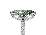 Solitaire Engagement Ring Setting for Fancy Green Marquise Center with Fine Pave Accents and Prong Head in Platinum