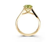 Solitaire Engagement Ring Setting for Fancy Yellow Round Cut Center with Cathedral Channel Band and Prong Head in Yellow Gold