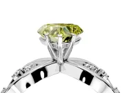 Solitaire Engagement Ring Setting for Fancy Yellow Heart-Shaped Center with Criss-Cross Accent Band and Prong Head in Platinum