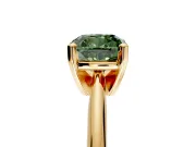 Solitaire Engagement Ring Setting for Fancy Green Cushion Cut Center with Knife Ridge Band and Claw Prong Head in Yellow Gold