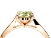 Solitaire Engagement Ring Setting for Fancy Yellow Oval Center with Tapered Shoulders and Prong Head in Rose Gold