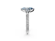 Rope Engagement Ring Setting for Fancy Blue Marquise Center with Accent Shoulders and Prong Head in Platinum
