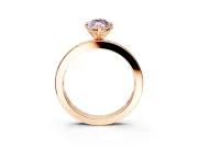 Solitaire Engagement Ring Setting for Fancy Pink Marquise Center with Channel Baguette Band and Prong Head in Rose Gold