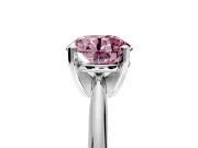 Solitaire Engagement Ring Setting for Fancy Pink Round Cut Center with Knife Ridge Band and Claw Prong Head in Platinum