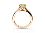Solitaire Engagement Ring Setting for Fancy Yellow Cushion Cut Center with Narrow Cathedral Band and Prong Head in Rose Gold