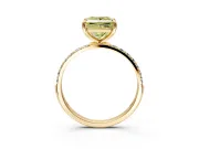 Solitaire Engagement Ring Setting for Fancy Yellow Princess Cut Center with Pave Accents and Prong Head in Yellow Gold