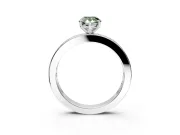 Solitaire Engagement Ring Setting for Fancy Green Pear-Shaped Center with Channel Baguette Band and Prong Head in Sterling Silver