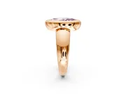 Solitaire Engagement Ring Setting for Fancy Pink Marquise Center with Wide Band and Bezel Head in Rose Gold