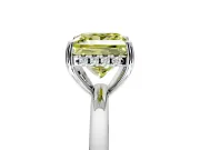 Solitaire Engagement Ring Setting for Fancy Yellow Princess Cut Center with Fine Wire Band and Prong Head in Platinum