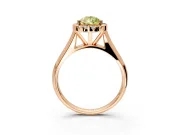 Halo Engagement Ring Setting for Fancy Yellow Pear-Shaped Center with Square Band and Prong Head in Rose Gold