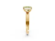Solitaire Engagement Ring Setting for Fancy Yellow Radiant Cut Center with Wide Knife Ridge Band and Prong Head in Yellow Gold