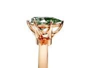 Solitaire Engagement Ring Setting for Fancy Green Pear-Shaped Center with Plain Band and Tulip Prong Head in Rose Gold