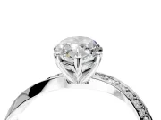 Side Accent Engagement Ring Setting for Marquise Center with Accent Shoulders and Prong Head in Platinum
