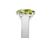 Solitaire Engagement Ring Setting for Fancy Yellow Oval Center with Tapered Split Shoulders and Prong Head in Platinum