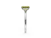 Solitaire Engagement Ring Setting for Fancy Yellow Emerald Cut Center with Straight Thin Band and Prong Head in Platinum