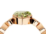Vintage Station Engagement Ring Setting for Fancy Yellow Heart-Shaped Center with Accents and Prong Head in Rose Gold