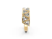 Triangle Lab-Grown Diamond Geometric Men's Wedding Band with Angular Frames in Yellow Gold