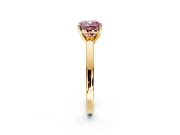 Solitaire Engagement Ring Setting for Fancy Pink Cushion Cut Center with Basket Rail and Prong Head in Yellow Gold
