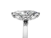 Solitaire Engagement Ring Setting for Marquise Center with Thin Rounded Plain Band and Prong Head in Platinum
