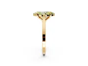 Solitaire Engagement Ring Setting for Fancy Yellow Marquise Center with Tapered Shoulders and Prong Head in Yellow Gold