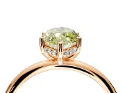 Hidden Halo Engagement Ring Setting for Fancy Yellow Marquise Center with Thin Round-Wire Band and Prong Head in Rose Gold