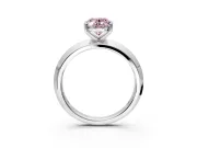Solitaire Engagement Ring Setting for Fancy Pink Oval Center with Wide Knife Ridge Band and Prong Head in Platinum