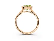Solitaire Engagement Ring Setting for Fancy Yellow Heart-Shaped Center with V Split Shank and Bezel Head in Rose Gold