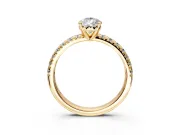 Solitaire Engagement Ring Setting for Pear-Shaped Center with Large Accents and Prong Head in Yellow Gold