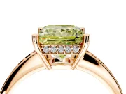 Solitaire Engagement Ring Setting for Fancy Yellow Princess Cut Center with Channel-Set Accent Band and Prong Head in Rose Gold