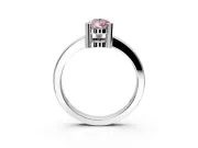 Solitaire Engagement Ring Setting for Fancy Pink Pear-Shaped Center with Plain Band and Flat Tab Prong Head in White Gold