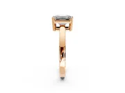 Solitaire Engagement Ring Setting for Emerald Cut Center with Plain Band and Flat Tab Prong Head in Rose Gold
