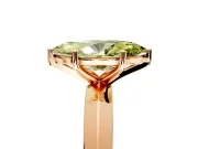 Solitaire Engagement Ring Setting for Fancy Yellow Marquise Center with Wide Knife Ridge Band and Prong Head in Rose Gold