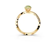 Side Accent Engagement Ring Setting for Fancy Yellow Marquise Center with Accent Shoulders and Prong Head in Yellow Gold