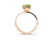 Solitaire Engagement Ring Setting for Fancy Yellow Heart-Shaped Center with Pave Accents and Prong Head in Rose Gold