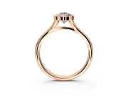 Solitaire Engagement Ring Setting for Fancy Pink Pear-Shaped Center with V Split Shank and Bezel Head in Rose Gold