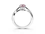 Solitaire Engagement Ring Setting for Fancy Pink Oval Center with Plain Bypass Twist Band and Prong Head in Platinum