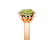 Solitaire Engagement Ring Setting for Fancy Yellow Cushion Cut Center with Basket Rail and Prong Head in Rose Gold