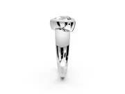 Solitaire Engagement Ring Setting for Heart-Shaped Center with Wide Band and Bezel Head in Platinum